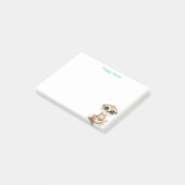 かわいいミーア猫と花のオーダーメイド ポストイット (アングル)