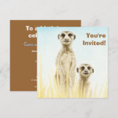 かわいいミーカッツ誕生日パーティーの招待 招待状 (正面/裏面)