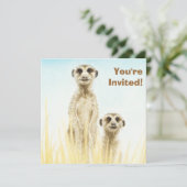 かわいいミーカッツ誕生日パーティーの招待 招待状 (スタンド正面)