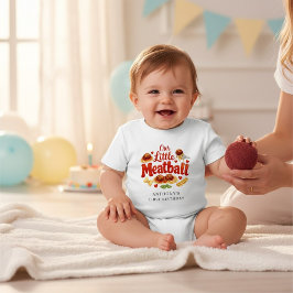 かわいいミートボールスパゲッティ 赤ちゃんの初誕生日 ベビーTシャツ