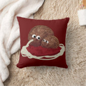 かわいいミートボー食べルのスパゲッティ装飾用クッション クッション (ブランケット)