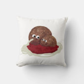 かわいいミートボー食べルのスパゲッティ クッション (正面)