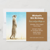 かわいいミールカット誕生日パーティーの招待 招待状 (正面)