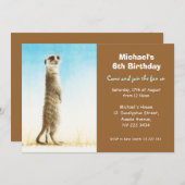 かわいいミールカット誕生日パーティーの招待 招待状 (正面/裏面)