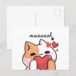かわいいムアキスかわいこちゃん猫はがき ポストカード