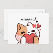 かわいいムアキスかわいこちゃん猫はがき ポストカード (正面/裏面)