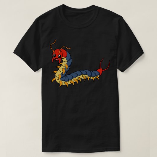 かわいいムカデ Tシャツ (デザイン正面)