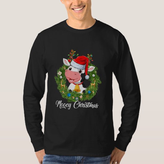 かわいいムーイー,クリスマス・ハイファーズ牛好きマッチ Tシャツ (正面)