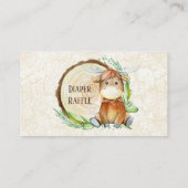 かわいいムースの水彩漫画の動物おむつラッフル 名刺 (裏面)