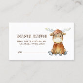 かわいいムースの水彩漫画の動物おむつラッフル 名刺 (正面)