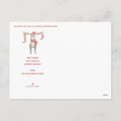 かわいいムースタイポグラフィメリークリスマス シーズンポストカード (裏面)