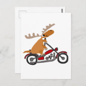 かわいいムースライディングモーターサイクルアニメ ポストカード (正面/裏面)