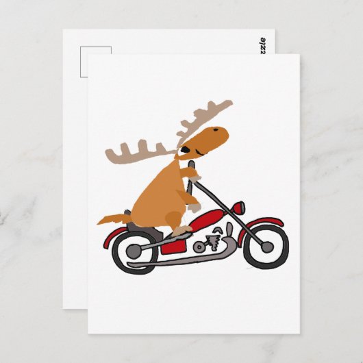 かわいいムースライディングモーターサイクルアニメ ポストカード (正面/裏面)