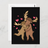 かわいいムース女性ムースギフトガールズバレンタインデー ポストカード (正面/裏面)