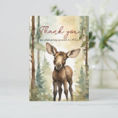 かわいいムース男女兼用ベイビーシャワーありがとう サンキューカード (スタンド正面)