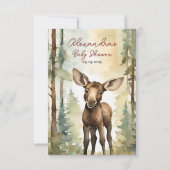 かわいいムース男女兼用ベイビーシャワーありがとう サンキューカード (裏面)