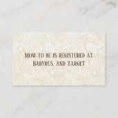 かわいいムース緑の木のスライスベビーレジストリ 名刺 (裏面)