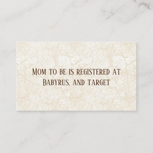 かわいいムース緑の木のスライスベビーレジストリ 名刺 (裏面)