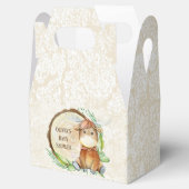 かわいいムース緑の木スライス赤ちゃんシャワーカスタム フェイバーボックス (オープン)