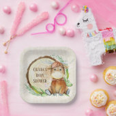 かわいいムース緑の木スライス赤ちゃんシャワーカスタム ペーパープレート (パーティー)