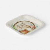 かわいいムース緑の木スライス赤ちゃんシャワーカスタム ペーパープレート (傾斜あり)