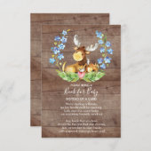 かわいいムース赤ちゃんシャワーベビー用ブック エンクロージャーカード (正面/裏面)