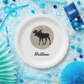 かわいいムース ペーパープレート (パーティー)