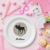 かわいいムース ペーパープレート (パーティー)