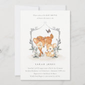 かわいいムームディアファウンフローラクレストベビーシャワー招待状 サンキューカード (正面)