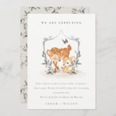 かわいいムームディアファウンフローラクレストベビー発表 サンキューカード (正面/裏面)