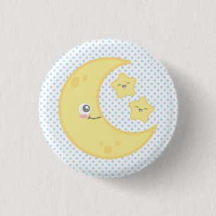 かわいいムーンとスターボタン 缶バッジ