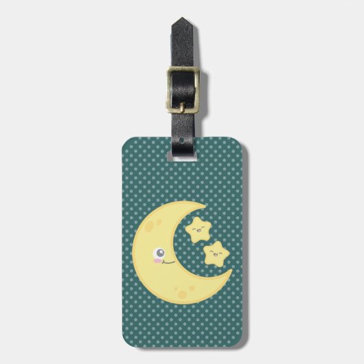 かわいいムーンと星トラベルラゲッジタグ ラゲッジタグ (正面縦)