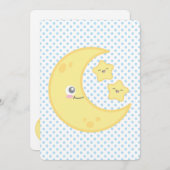 かわいいムーンアンドスターズベビーシャワー招待状 招待状 (正面/裏面)