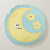 かわいいムーンアンドスターズラウンドピロー ラウンドクッション (正面)