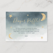 かわいいムーンスターブルータイポグラフィおむつラッフル エンクロージャーカード (正面)