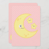 かわいいムーン&スターズベビーシャワー招待状 招待状 (正面/裏面)