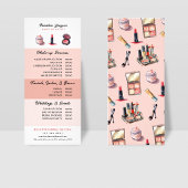 かわいいメイクアップアーティストの製品とサービスメニュー ラックカード