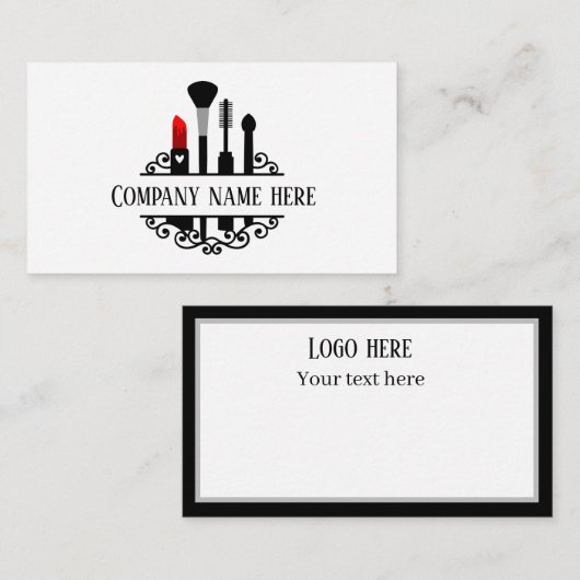 かわいいメイクアップアーティスト ノートカード (正面/裏面)