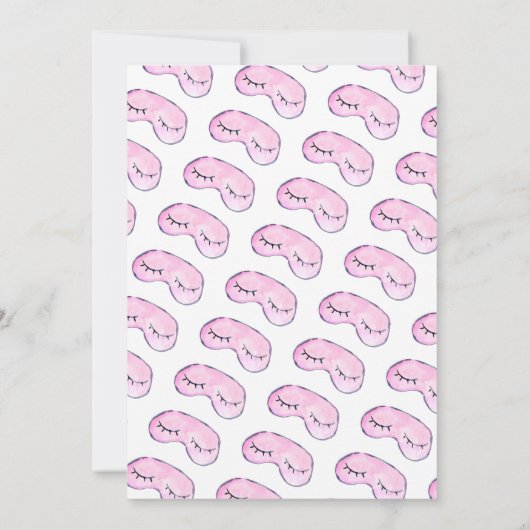 かわいいメイクアップガールズランバースリープバースパ誕生日 招待状 (裏面)