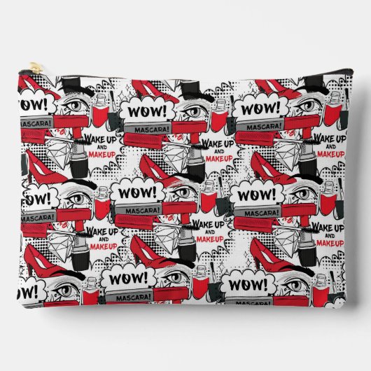 かわいいメイクアップ女の子 – かわいい美しいとGlamファッション アクセサリーポーチ (正面)