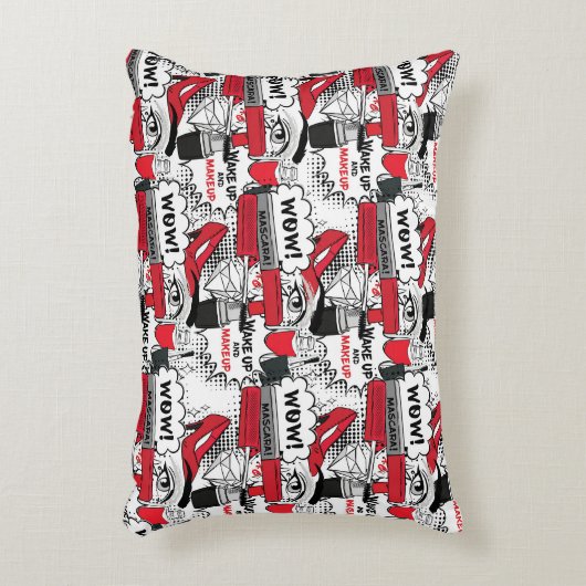 かわいいメイクアップ女の子 – かわいい美しいとGlamファッション アクセントクッション (正面(垂直))