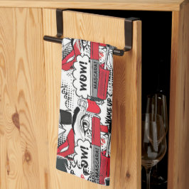 かわいいメイクアップ女の子 – かわいい美しいとGlamファッション キッチンタオル