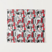 かわいいメイクアップ女の子 – かわいい美しいとGlamファッション タペストリー (正面(横))