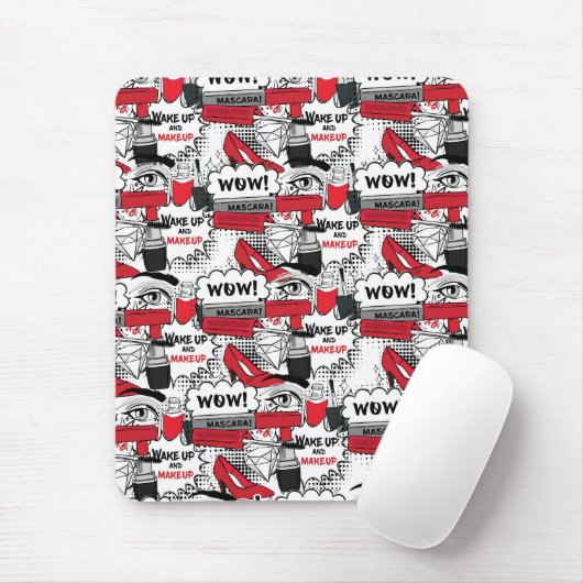 かわいいメイクアップ女の子 – かわいい美しいとGlamファッション マウスパッド (マウス)