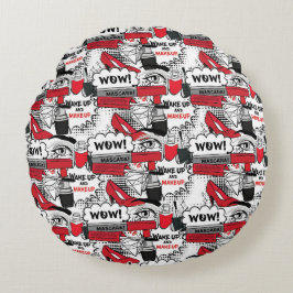 かわいいメイクアップ女の子 – かわいい美しいとGlamファッション ラウンドクッション