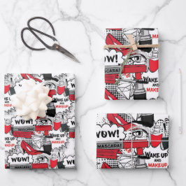 かわいいメイクアップ女の子 – かわいい美しいとGlamファッション ラッピングペーパーシート