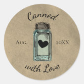 かわいいメイソンジャー ラベル 愛を込めて 日付入り クラフト (正面)