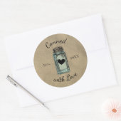 かわいいメイソンジャー ラベル 愛を込めて 日付入り クラフト (封筒)