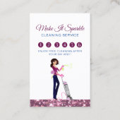 かわいいメイドクリーニングサービスロイヤリティカード 名刺 (正面)