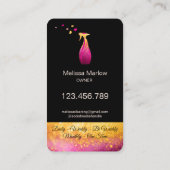 かわいいメイドクリーニングハウスカラフルハート 名刺 (裏面)